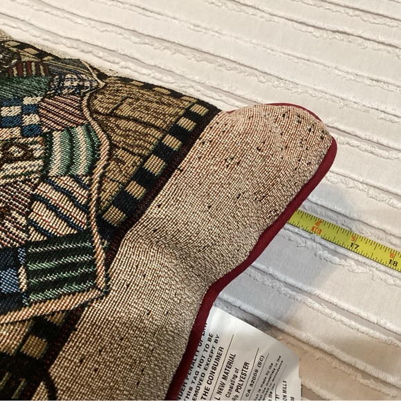 🔴 New & Vintage - Beautiful Woven Tapestry Pillow - Bear - Cat - Antiques - Picture 7 of 7